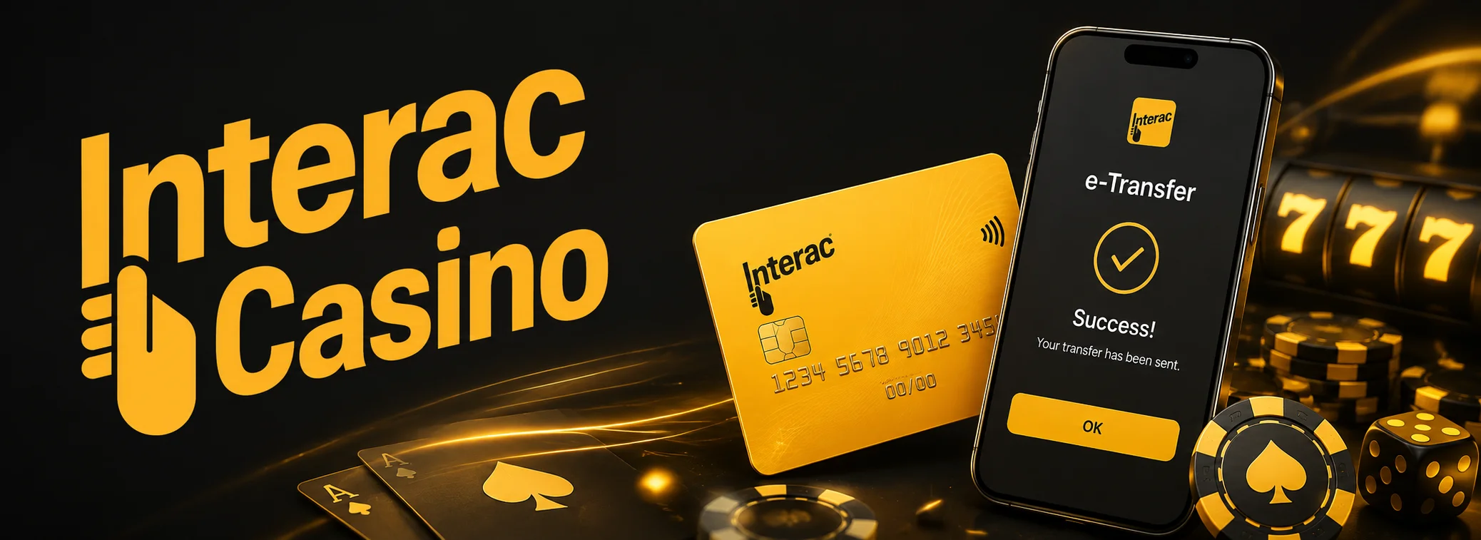 Interac Casino welcome banner: 100% up to C$750 plus 200 free spins, Interac e-Transfer deposits in Canadian dollars